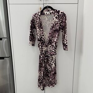 Diane Von Furstenberg Black and Pink Patterned Dress